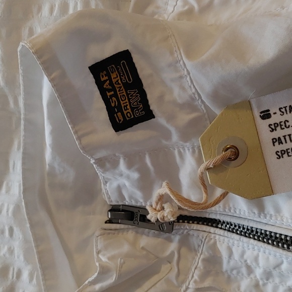 NEW Women's G-Star Raw Originals 3301 White Denim Biker Utility Jacket - Picture 11 of 14